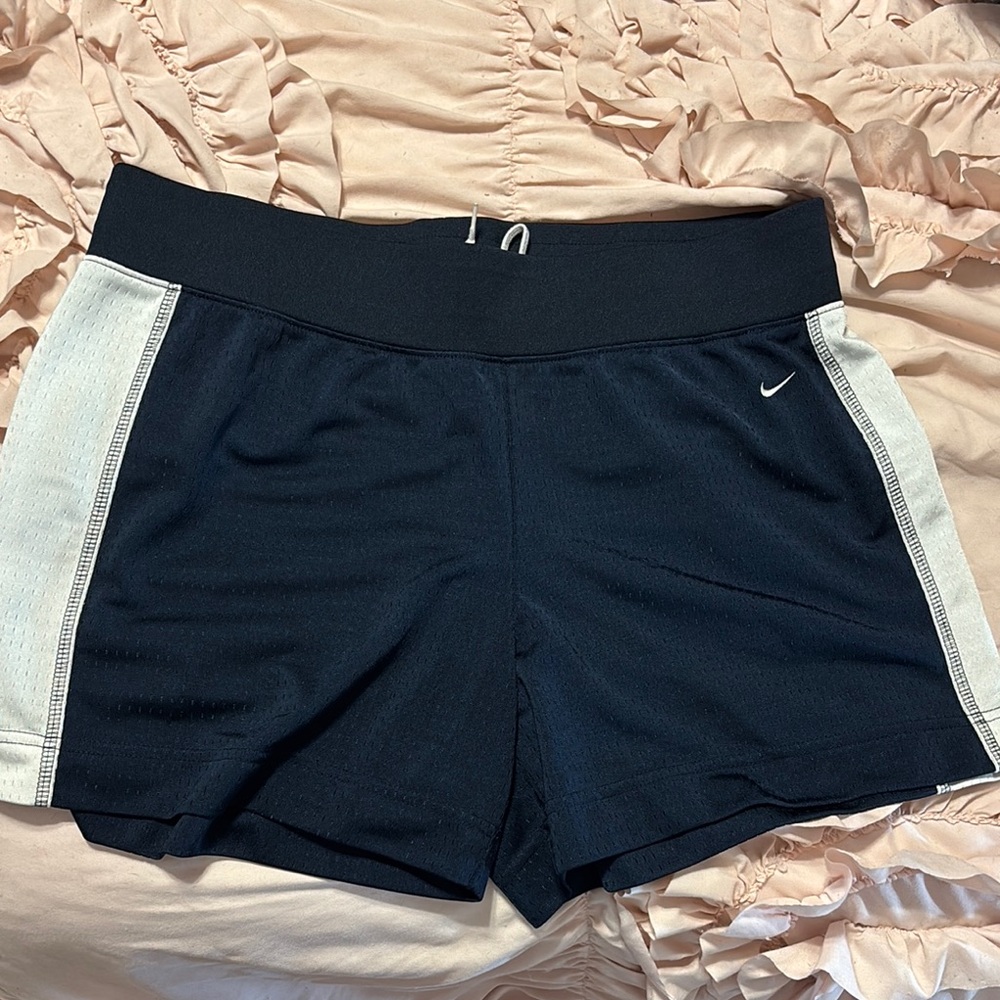 Nike Women's Black and White Athletic Shorts